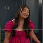 Wendy’s pink floral romper on Days of our Lives