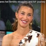 Whitney Port’s floral one-shoulder dress on CBS Mornings