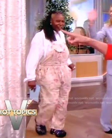 Whoopi’s pink embroidered overalls on The View