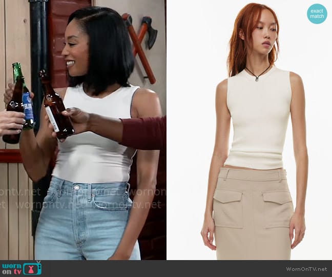 Wilfred Notes Top worn by Jordan Ashford (Tanisha Mariko Harper) on General Hospital
