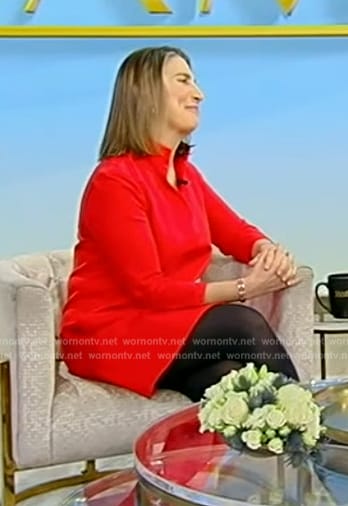Zibby Owens’ red mini dress on Tamron Hall Show