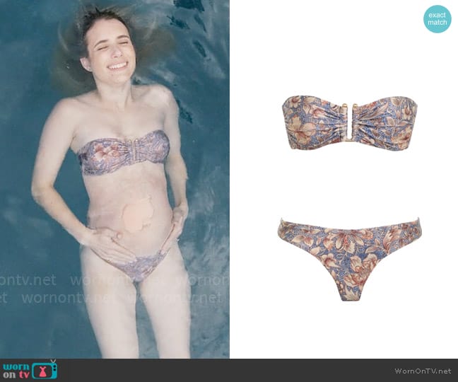 Zimmermann Chintz Deep U Trim Bikini worn by Anna Victoria Alcott (Emma Roberts) on American Horror Story
