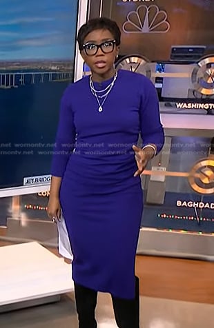 Zinhle’s purple ruched sweater dress on NBC News Daily