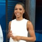 Zuri’s white embellished neck mini dress on Access Hollywood