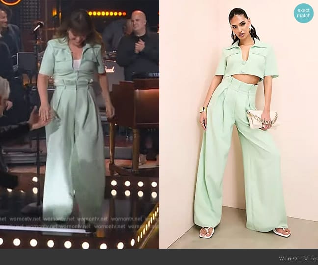 ASOS Paperbag Wide Leg Pants worn by Kelly Clarkson on The Kelly Clarkson Show