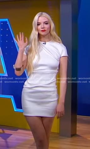 Anya Taylor-Joy’s white mini dress on Good Morning America