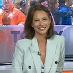 Christy Turlington’s blue double breasted blazer and pants on Today