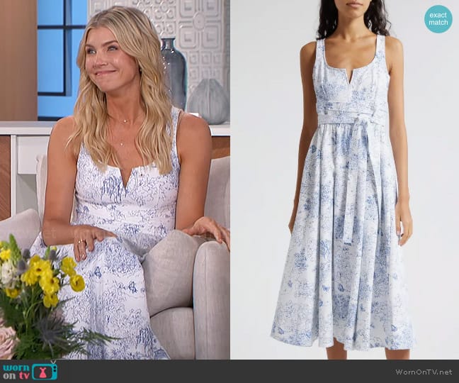 Cinq a Sept Ebba Garden Toile Dress worn by Amanda Kloots on The Talk