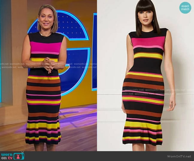 New York & Company Diana Sweater Dress - Eva Mendes Collection worn by Ginger Zee on Good Morning America