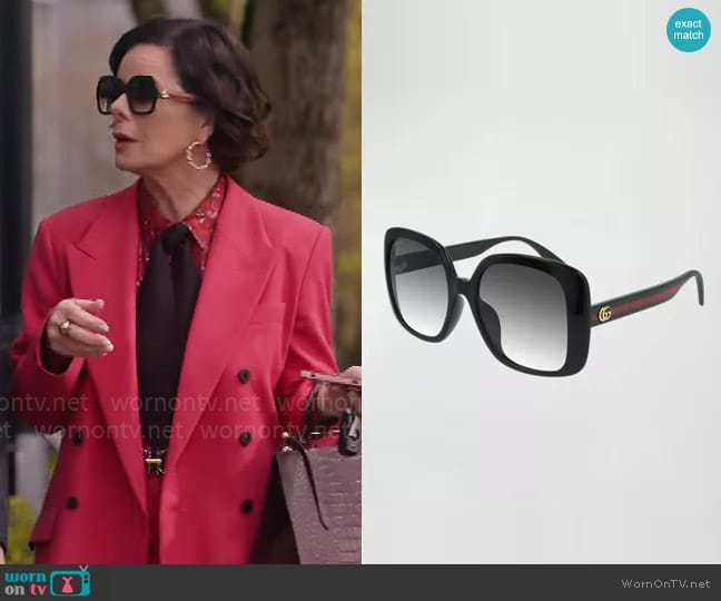 Gucci Square Web Arms Sunglasses worn by Margaret Wright (Marcia Gay Harden) on So Help Me Todd