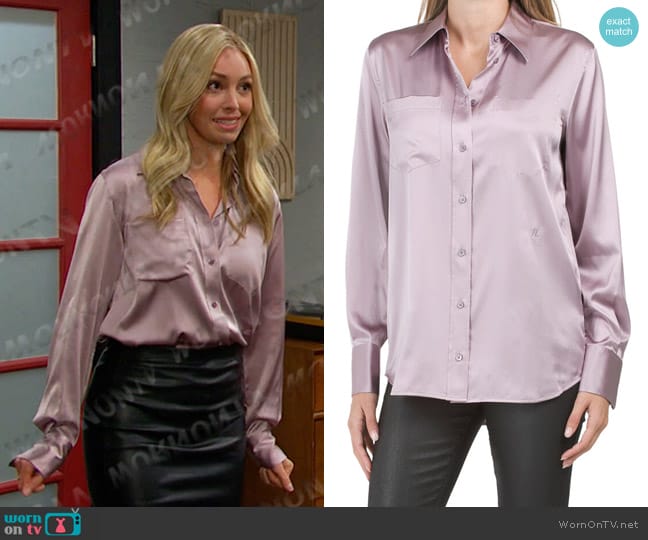 Helmut Lang Silk Blend Core Shirt worn by Theresa Donovan (Emily O'Brien) on Days of our Lives