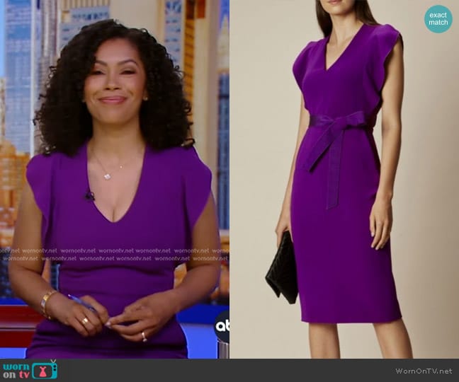 Karen Millen Frill Pencil Dress worn by Shirleen Allicot on Good Morning America