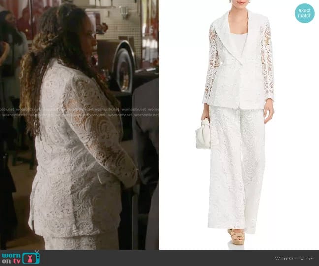 Kobi Halperin Joel Lace Blazer worn by Karen Wilson (Tracie Thoms) on 9-1-1