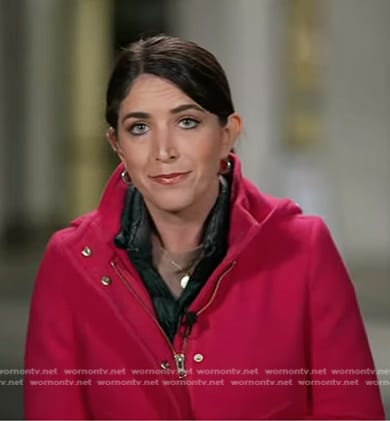 Liz Kreutz’s pink hooded zip coat on Today