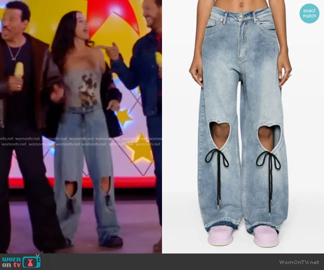 Natasha Zinko Heart Cut-Out Jeans worn by Katy Perry on American Idol