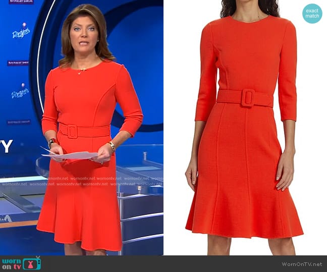WornOnTV: Norah’s red belted dress on CBS Evening News | Norah O ...