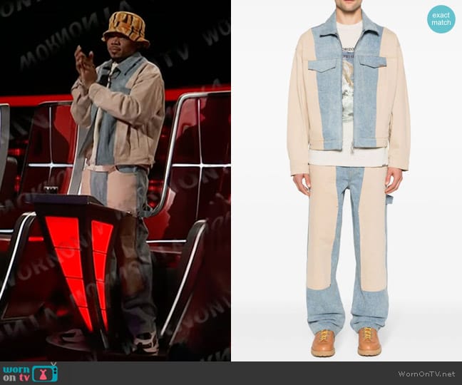 Represent Colour-block Denim Jacket worn by Chance the Rapper on The Voice