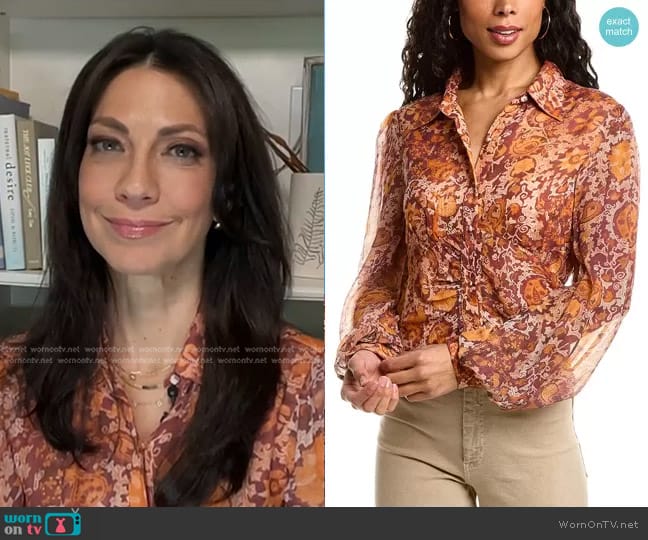 Rococo Sand Lar Top worn by Dr. Natalie Azar on NBC News Daily