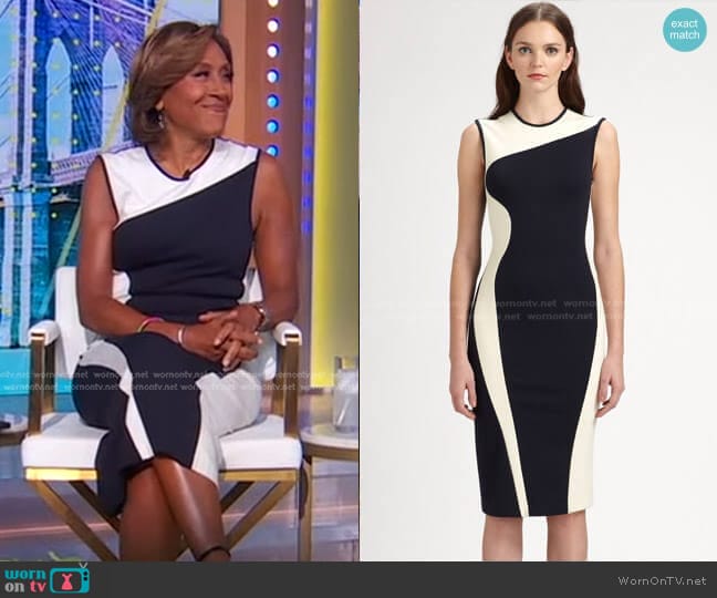 Stella McCartney Wave Colorblock Stretch Jersey Dress worn by Robin Roberts on Good Morning America
