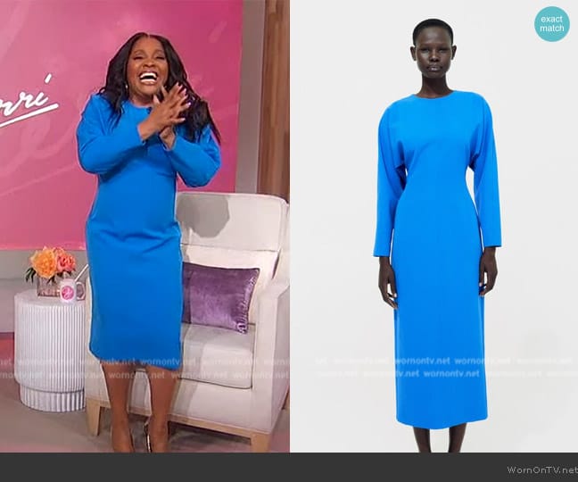 Zara Crepe Midi Dress worn by Sherri Shepherd on Sherri