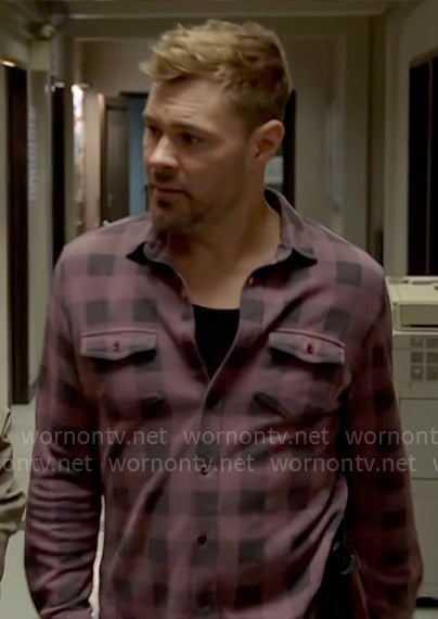 Adam’s pink checked shirt on Chicago PD