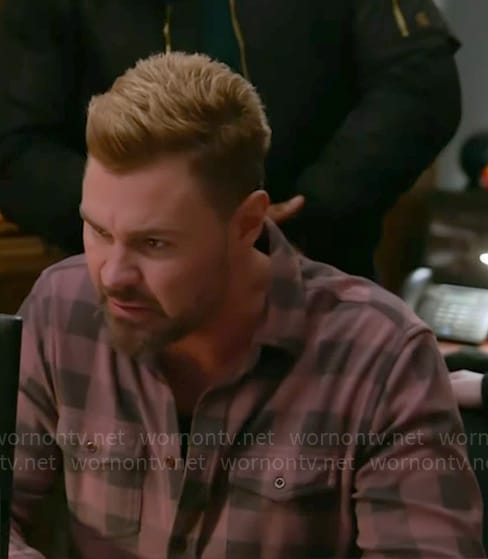 Adam’s pink checked shirt on Chicago PD