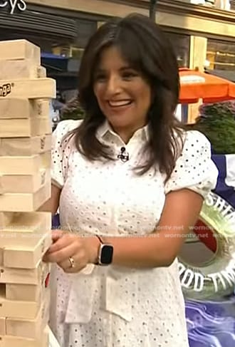 Adrianna’s white eyelet dress on Today