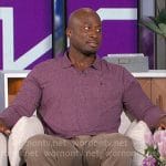 Akbar’s purple long sleeve polo shirt on The Talk
