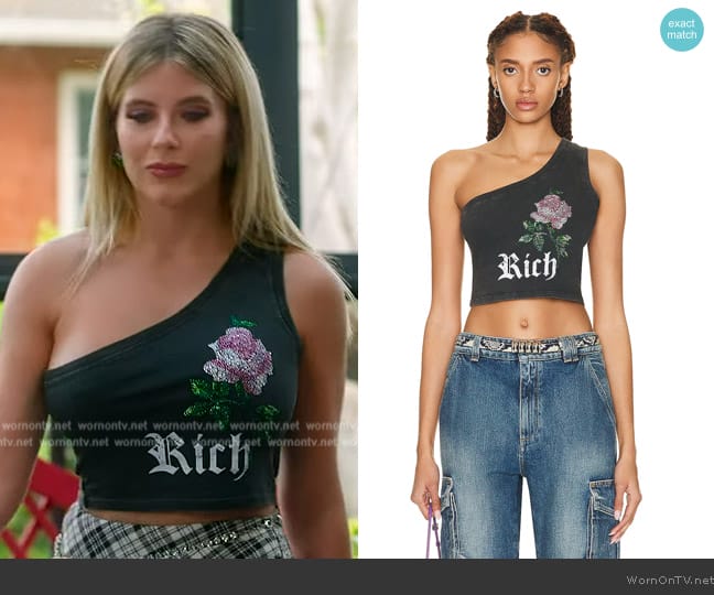 Alessandra Rich One Shoulder Top worn by Alexandra Rose (Alexandra Rose) on Selling the OC