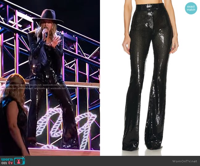 Alex Perry Sequin Flare Trouser worn by Lainey Wilson on The Voice
