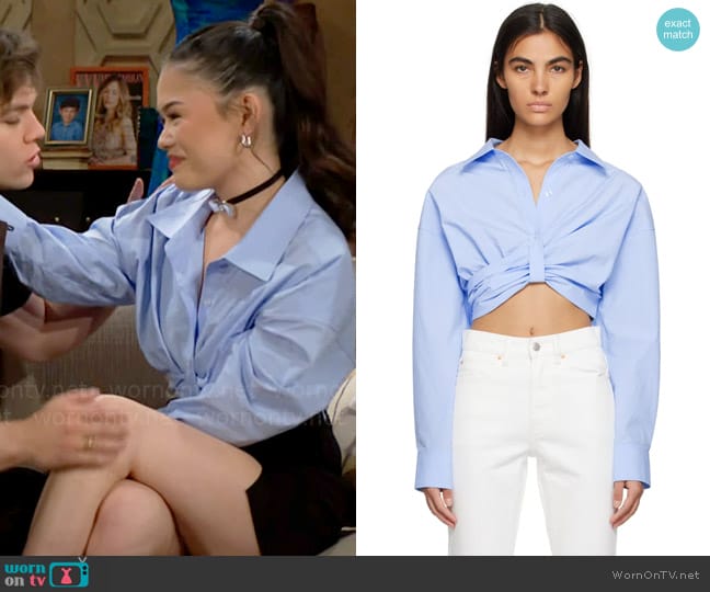 alexanderwang.t Cropped Shirt worn by Luna (Lisa Yamada) on The Bold and the Beautiful