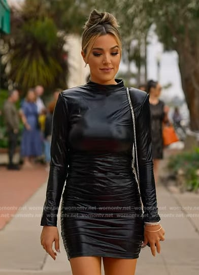 Alex’s black leather mini dress on Selling the OC