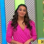 Alexis’ pink sequin romper on The Price is Right