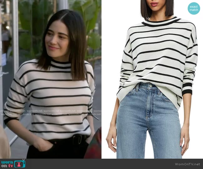 Alice + Olivia Fila Wool Blend Crewneck Sweater worn by Marisol (Edy Ganem) on 9-1-1