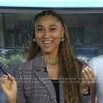 Ally’s grey plaid blazer and shorts on Today