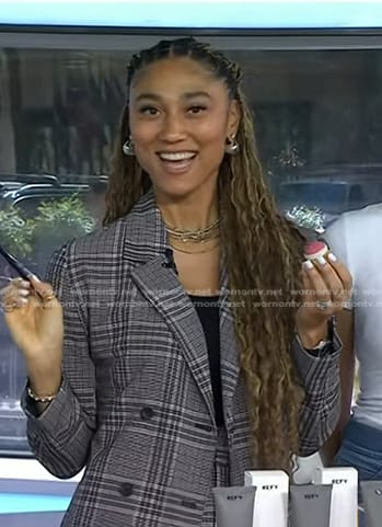 Ally’s grey plaid blazer and shorts on Today