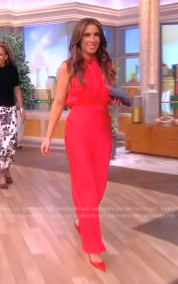 Alyssa’s pink sleeveless dress on The View