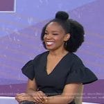 Amber Ruffin’s black floral jumpsuit on Today