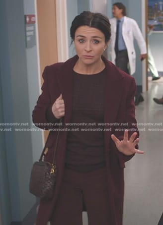 Amelia’s brown crossbody bag on Greys Anatomy