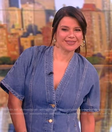 Ana’s denim button front dress on The View