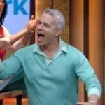 Andy Cohen’s blue polo sweater on Live with Kelly and Mark