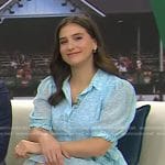 Angie Lassman’s blue floral shirtdress on Today