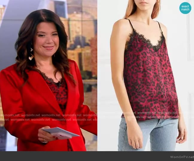 Anine Bing Leopard Trim Cami worn by Ana Navarro on The View