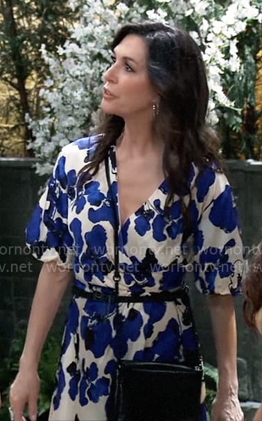 Anna’s blue floral dress on General Hospital