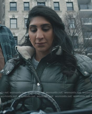 Annie’s green padded jacket on Elsbeth