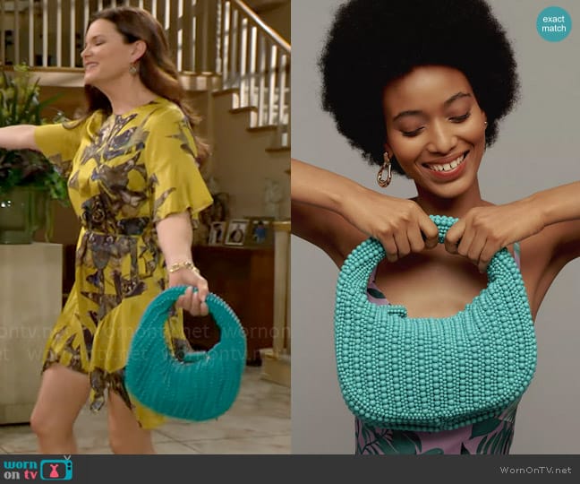 Maeve The Tate Beaded Handbag in Turquoise worn by Katie Logan (Heather Tom) on The Bold and the Beautiful
