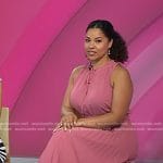Arianna’s pink pleated midi dress on Today