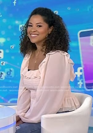 Arianna’s pink ruffled smocked top on Today