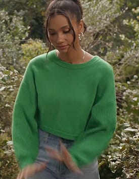 Layla’s green cropped sweater on All American