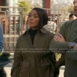 Athena’s green patch pocket jacket on 9-1-1